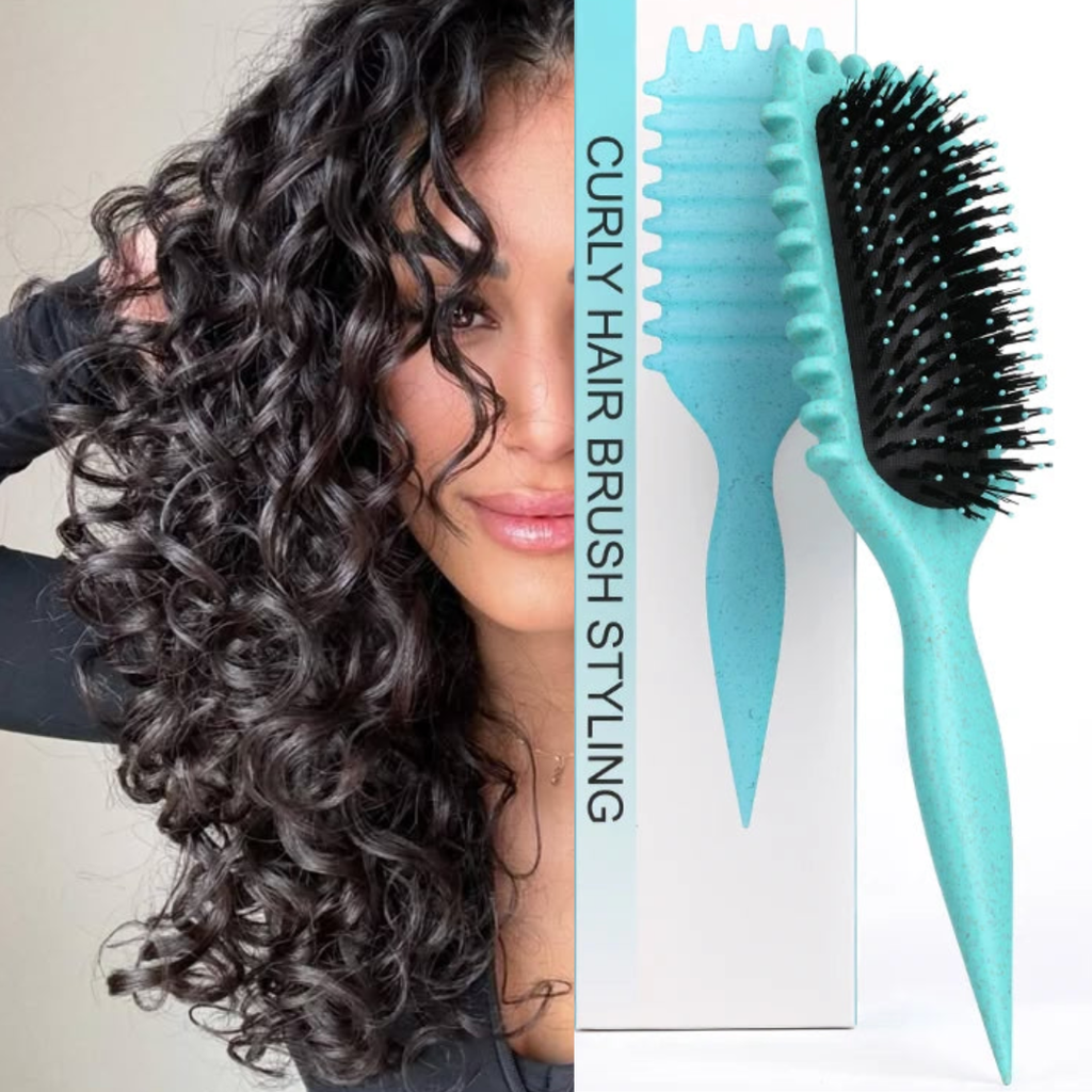 Brosse Définisseur de Boucles 2-en-1 - Démêle & Met en Forme les Boucles