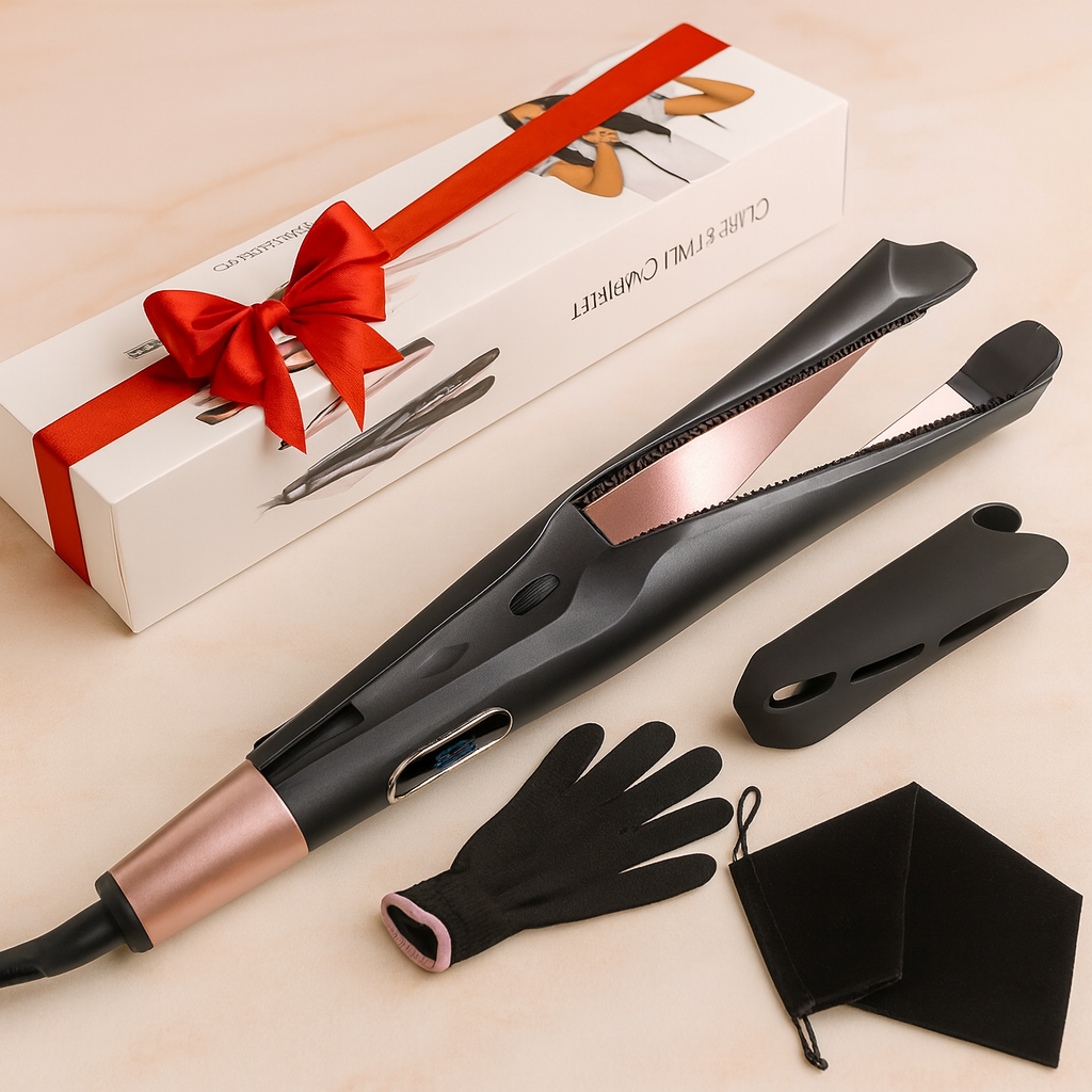 Lisseur-Boucleur Professionnel 2-en-1 à Plaques Torsadées – Chauffe Rapide & Résultat Brillant