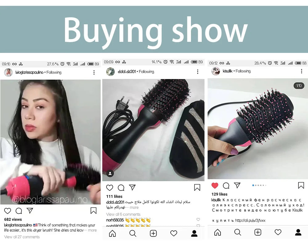 Brosse soufflante XL brushing 3 en 1