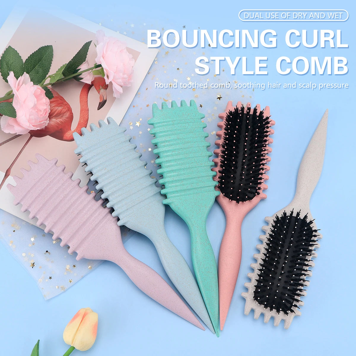 Brosse Définisseur de Boucles 2-en-1 - Démêle & Met en Forme les Boucles