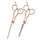 Duo de Ciseaux Coiffure Rose Gold – Coupe Précise & Démêlage Fin, Acier Japonais Premium