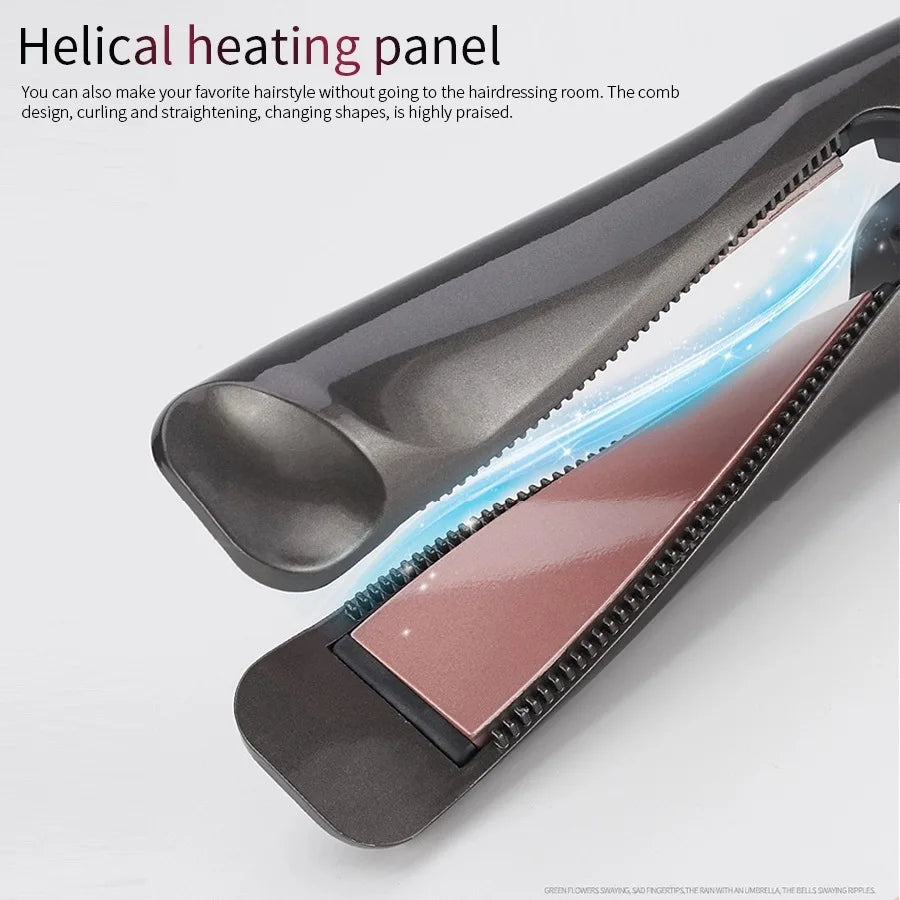 Lisseur-Boucleur Professionnel 2-en-1 à Plaques Torsadées – Chauffe Rapide & Résultat Brillant
