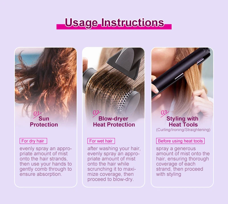 Spray Protecteur de Chaleur - Cheveux brillants et hydratés
