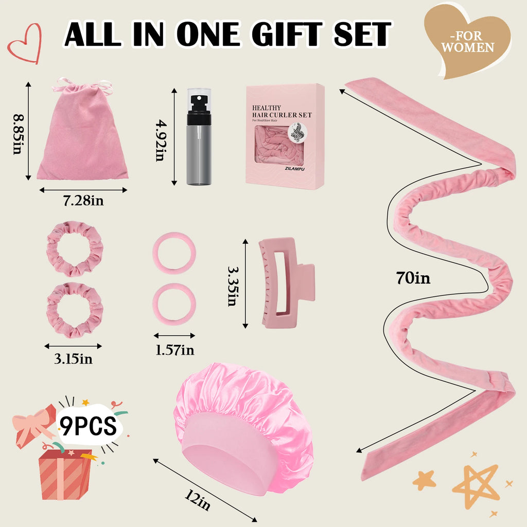 Bandeau Boucleur Sans Chaleur – Kit 9 Pièces pour Boucles Douces et Naturelles
