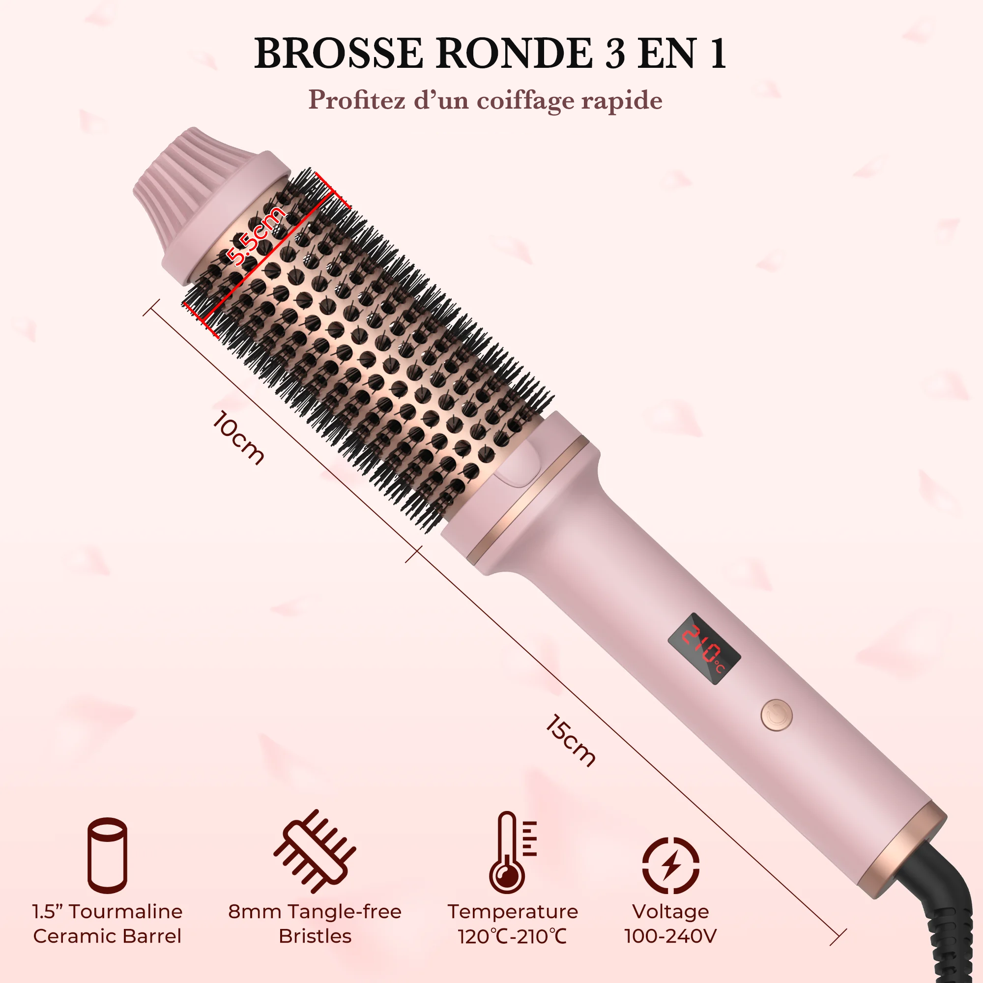 HeatWave – Brosse Chauffante & Boucleur Céramique Professionnel