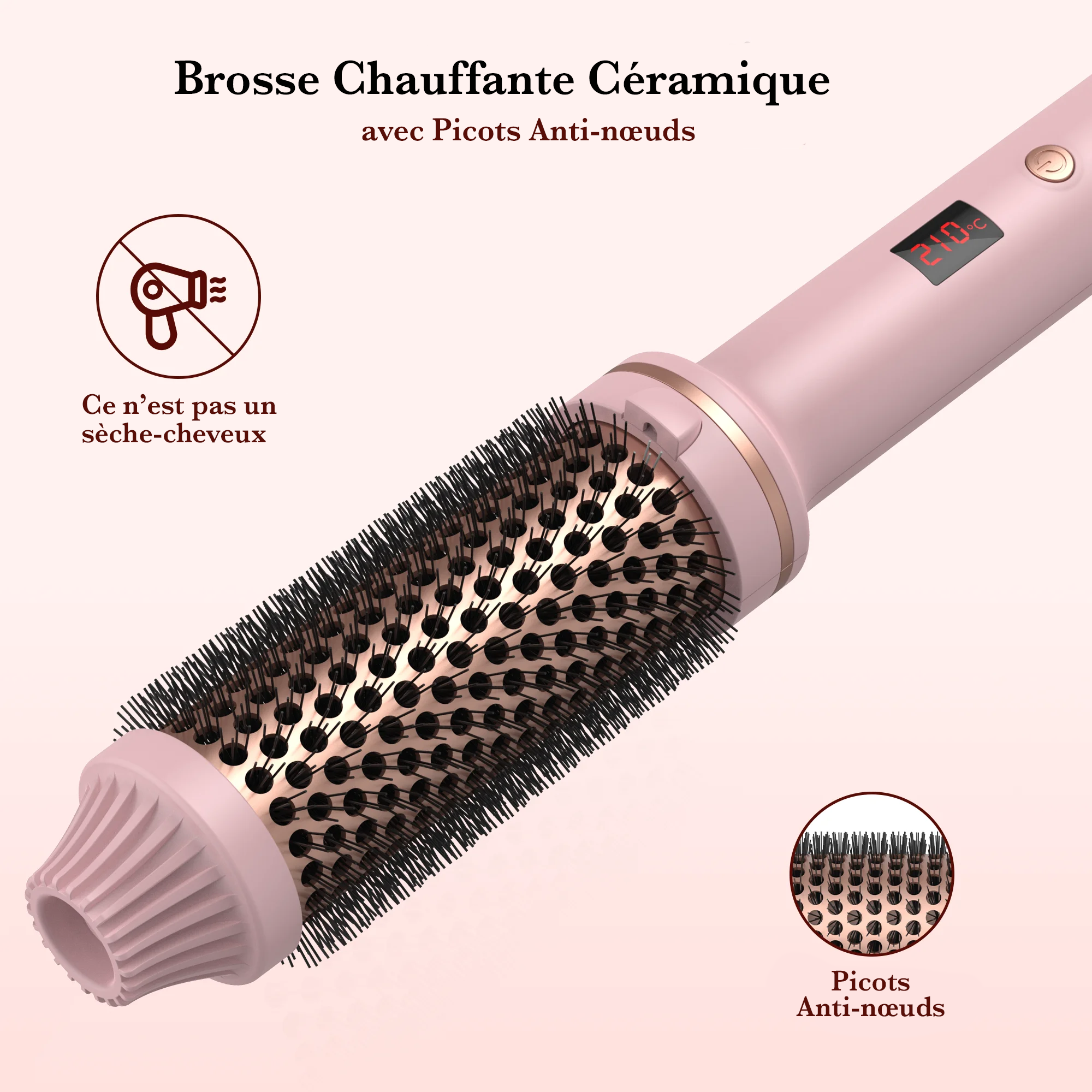 HeatWave – Brosse Chauffante & Boucleur Céramique Professionnel