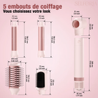 Selforia AirGlow 5-en-1 - Séchage Express, Lissage, Boucles Automatiques & Volume Professionnel
