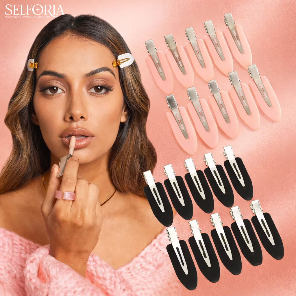 Beauty Clip – Lot de 10 Pinces Sans Marque pour Maquillage & Coiffure